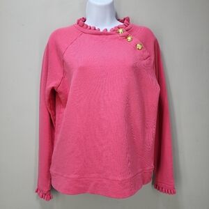 Talbots Ruffle Trim Crewneck Sweatshirt